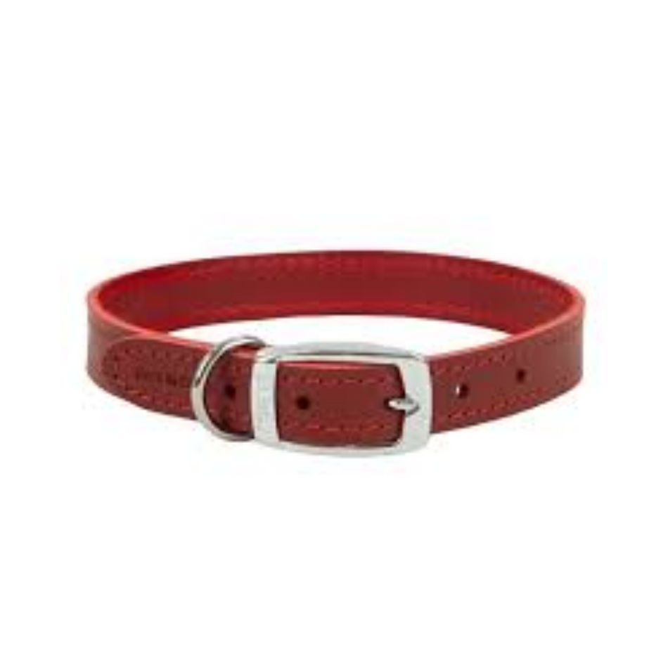Ancol Leather Collar Red Size 50cm