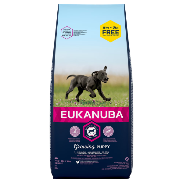 EUKANUBA PUP&JNR LB 15K + 3Kg FREE