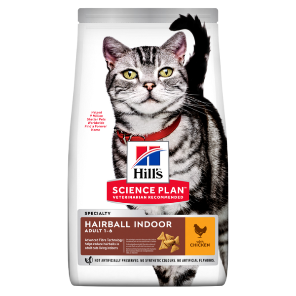 HILLS SP CAT ADT HAIRBALL & INDOOR CKN 3KG