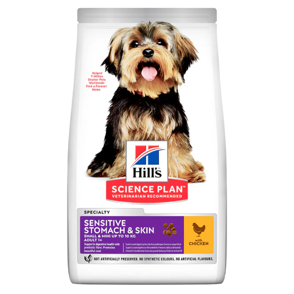 HILLS SP DOG ADT SENSITIVE STOMACH & SKIN SML & MINI CKN 3KG