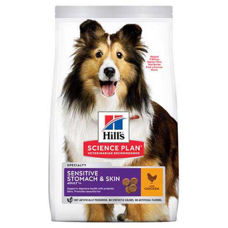 Hill's Science Plan Adult Sensitive Stomach & Skin Medium Chicken Dry Dog Food 14kg