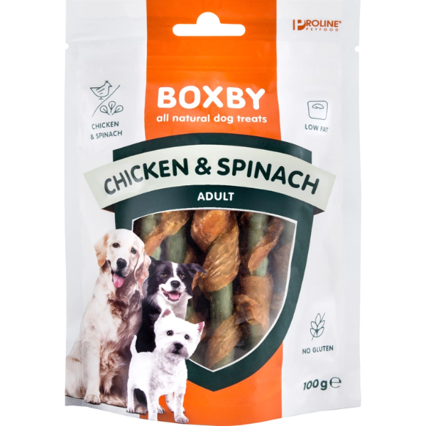BOXBY CHICKEN & SPINACH, 100G