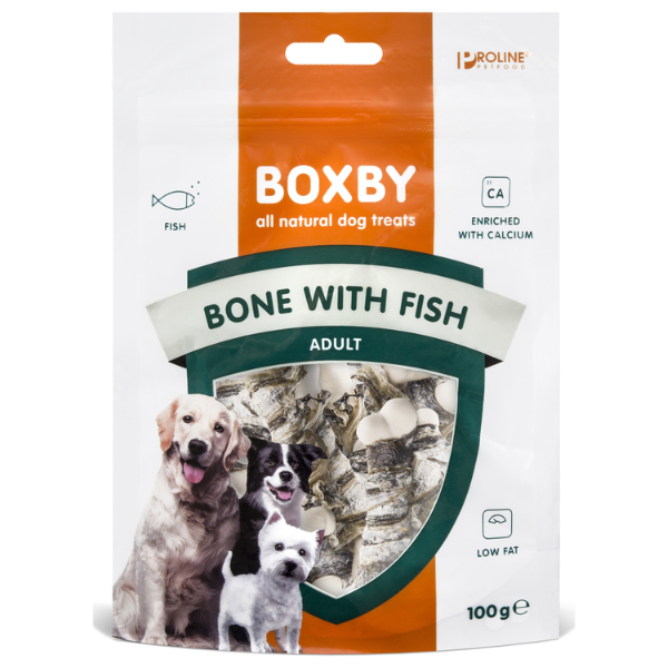 Boxby Treats Bone with Fish, 100g