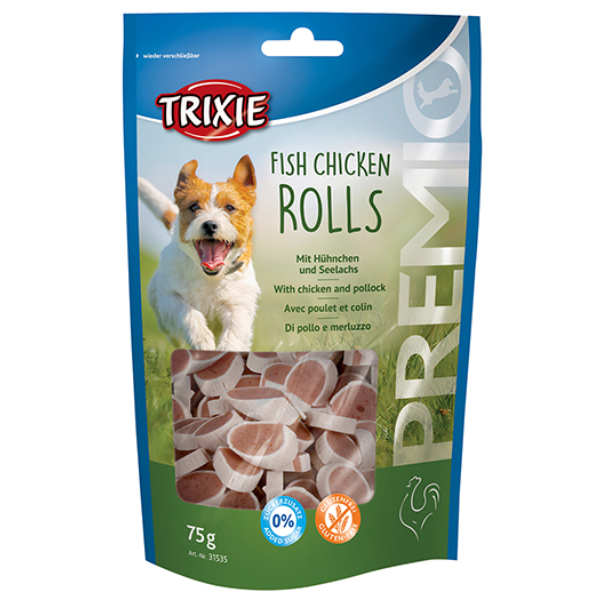 Trixie Fish Chicken Rolls, 75g