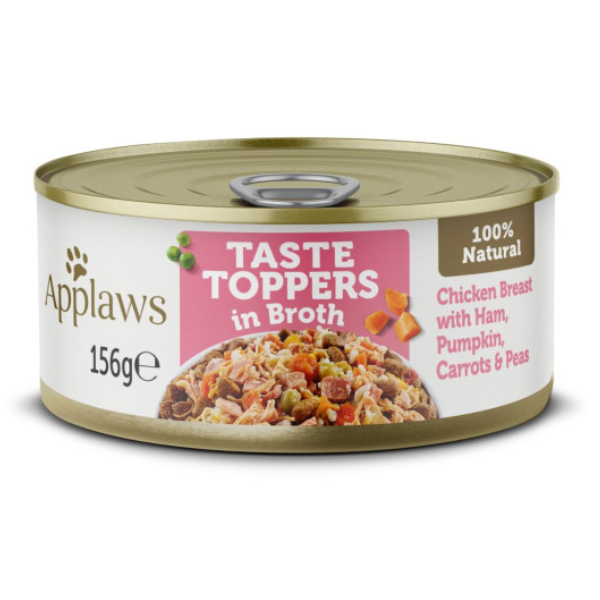 Applaws Topper Chicken Breast, Ham, Pumpkin, Carrots and Peas, 156g