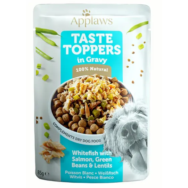 APPLAWS DOG PCH WHITEFISH, SALMON & GREEN BEANS IN BROTH 85G