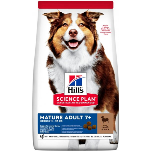Hill's Science Plan Mature Adult Medium Lamb & Rice Dry Dog Food 14kg