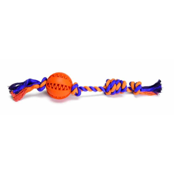 RUBBER BALL + COTTON ROPE