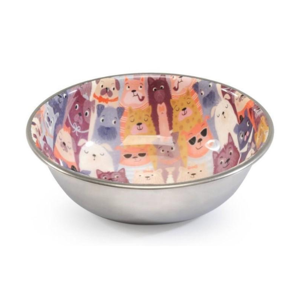 S/STEEL BOWLS FUNNY DOGS 450ML