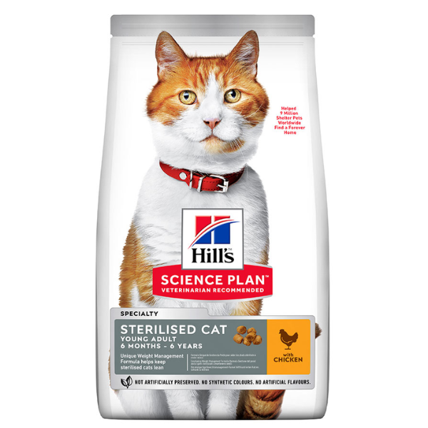 Hill's Science Plan Adult Sterilised Chicken Dry Cat Food 10kg