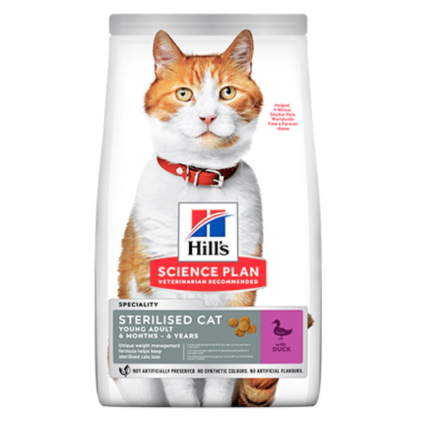 Hill's Science Plan Adult Sterilised Duck Dry Cat Food 3kg