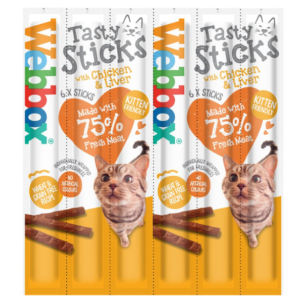 Webbox Cat Treat Chicken and Liver x6