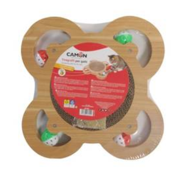 ROUND SCRATCHING TOY W/4 BALLS