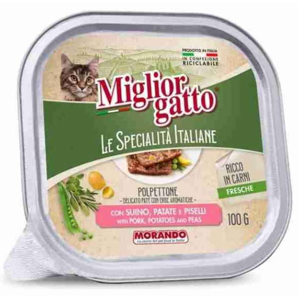 MIGLIOR GATTO SPEC ITA MEATLOAF WITH PATƒ PORK & VEG 100G