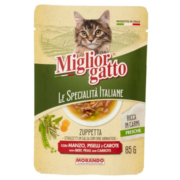 MIGLIOR GATTO SPEC ITA SOUP WITH BEFF STRIP & VEG 90G