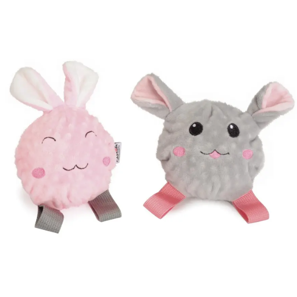 RABBIT AND MOUSE PLUSH/TPR BALL LARGE