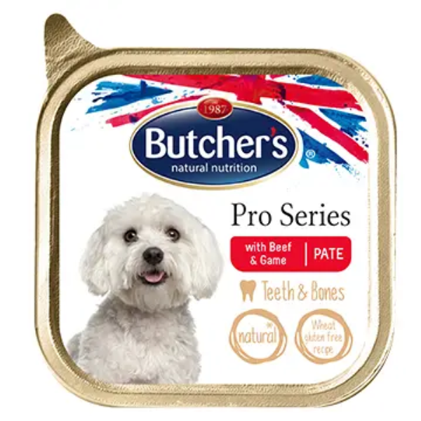 BUTCHER'S PRO BEEF AND GAME PATE 150G
