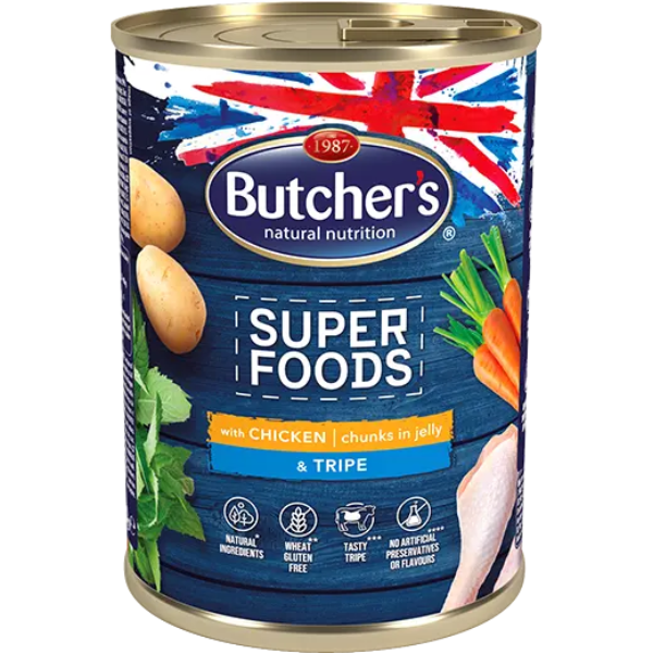 BUTCHER'S SUPER FOODS TRIPE AND CHICKEN 400G