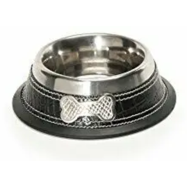 S/S BOWL + LEATHER COVER M