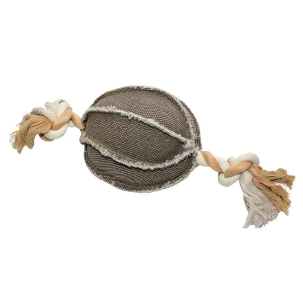 DUVO DOGTOY CANVAS BALL W/ROPE