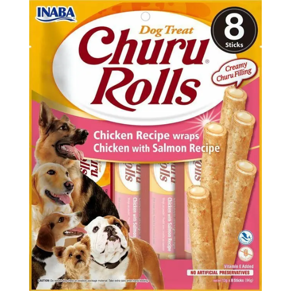 CHURU DOG 732 ROLLS CHICKEN WRAPS SALMON