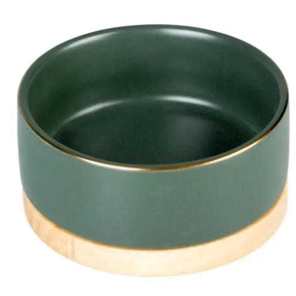 DUVO+ FEEDING BOWL TIMBER 450ML DARK GREEN