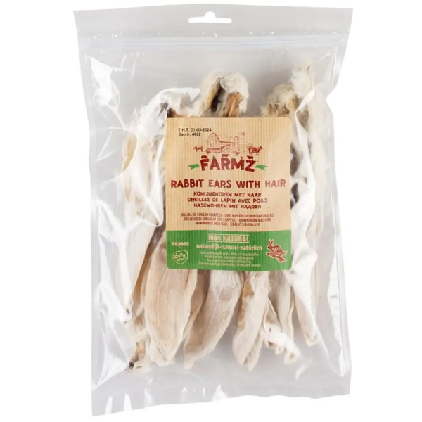 DUVO+ FARMZ RABBIT EARS W/HAIR 100G