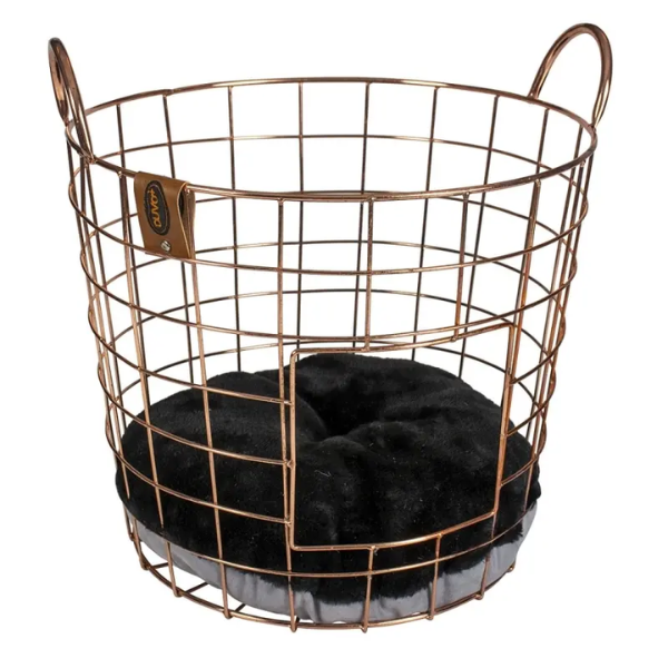 DUVO ROUND CARAMEL METAL BASKET SQUARE