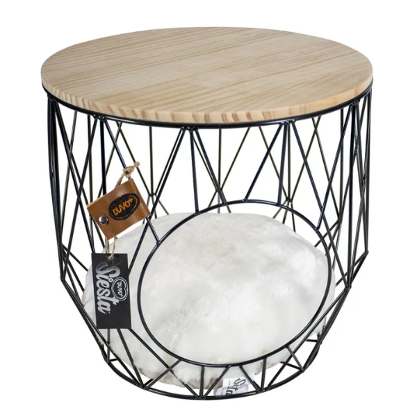 DUVO ROUND METAL BASKET + WOODEN TOP