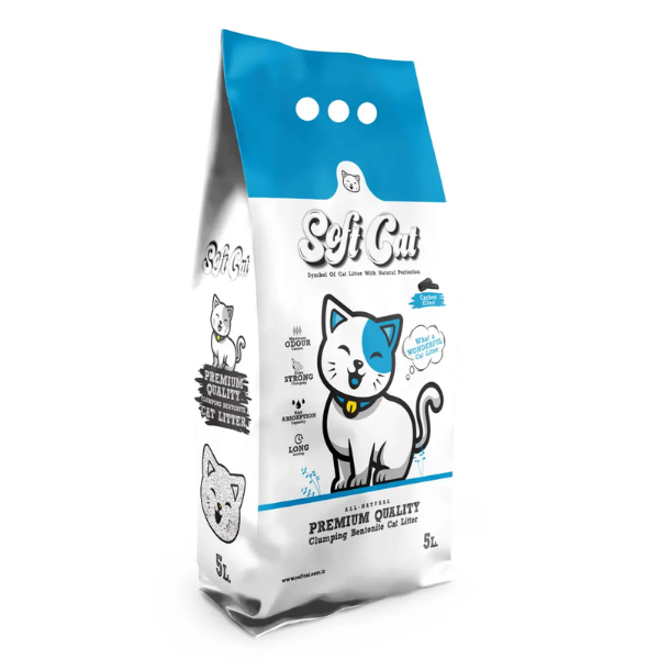 SOFT CAT LITTER WHITE CARBON 5L