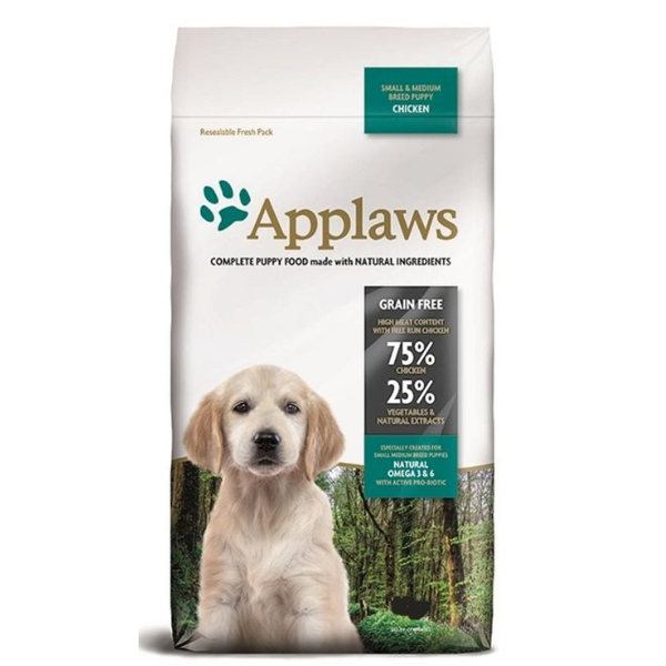 APPLAWS DOG DRY CKN PUP SM & MED BRD 2KG