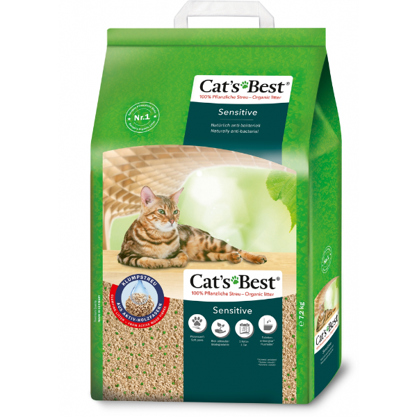 CAT'S BEST CAT LITTER SENSITIVE 7.2KG/20L