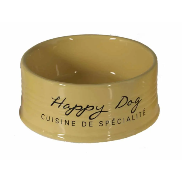 FEEDING BOWL STONE HAPPY DOG 18.5CM