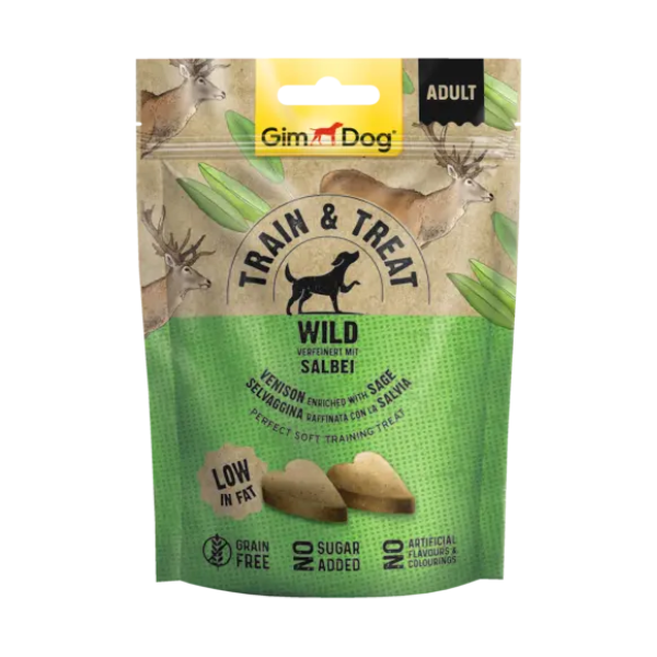 GIMDOG TRAIN AND TREAT VENISON AND SAGE 125G