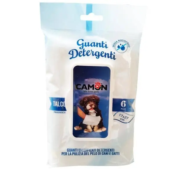 TALC SCENTED GLOVE WIPE X 6PCS