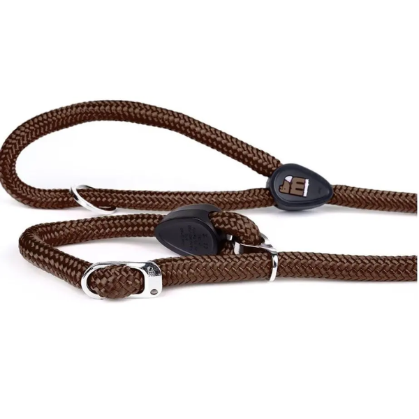 NO PULL LEASH BROWN NYLON MM 12 - MEDIUM