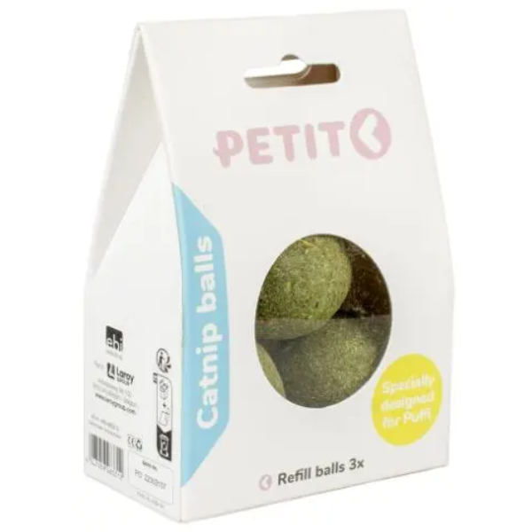 PETIT PUFFI CATNIP BALLS X 3PCS