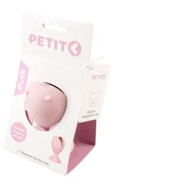 PETIT PUFFI SNACK TOY W/CATNIP BALL PINK