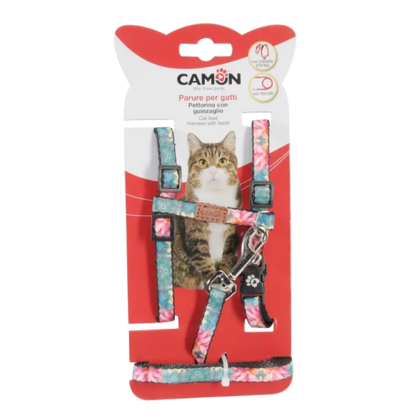 DG076 CAT HARNESS W/LEAD TROPICAL