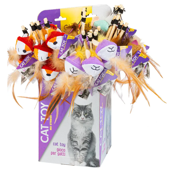 GIMCAT CAT TEASER WITH PLUSH AND CATNIP