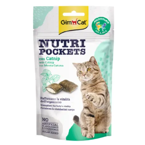 GIMCAT NUTRIPOCKETS W/CATNIP 60G