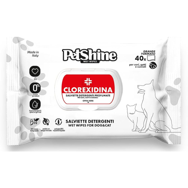 Pet Shine Wipes Clorexidina x40