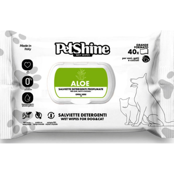 Pet Shine Aloe Wipes, 40pcs