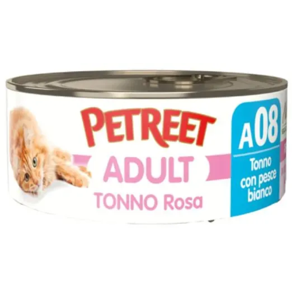 PETREET A08 TONNO ROSA PESCE BIANCO 70G
