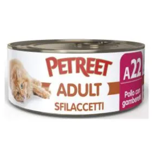 PETREET A22 SFILACCETTI DI POLLO CON GAMBEREtTI 70G