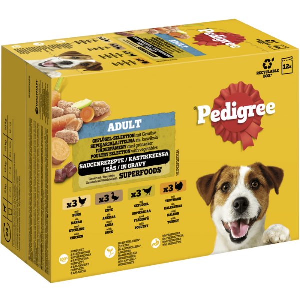 PEDIGREE POULTRY SELECTION WITH VEGS IN SAUCE - (12X100G)