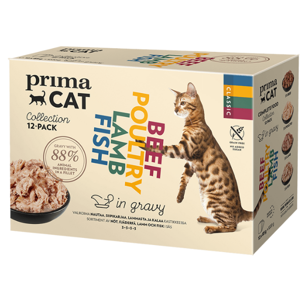 PRIMA CAT GRAIN FREE CLASSIC MULTIPACK IN GRAVY -  (12X85G)