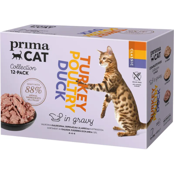 PRIMA CAT GRAIN FREE CLAS. POULTRY-MIX MP IN GRAVY - (12X85G)