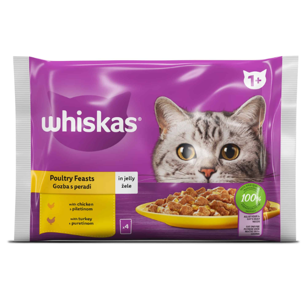 WHISKAS ADULT POUCH POULTRY SELECTION - (4X85G)