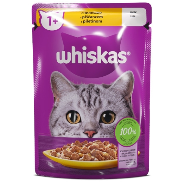 WHISKAS ADULT POUCH CHICKEN IN JELLY - 85G